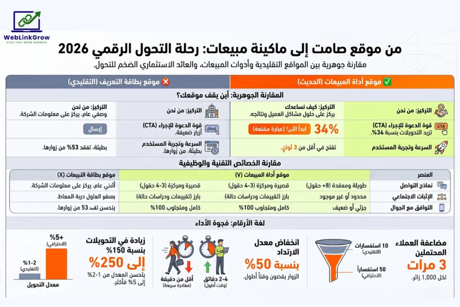 حول موقعك الالكتروني الى ماكينة مبيعات مع ويب لينك جرو