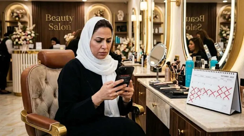 انستغرام أم موقع إلكتروني ؟ سيدة أعمال انشأت موقع الكتروني لصالون التجميل الذي تديره للحفاظ على التواجد الرقمي وادارة اعمالها بكفاءة
